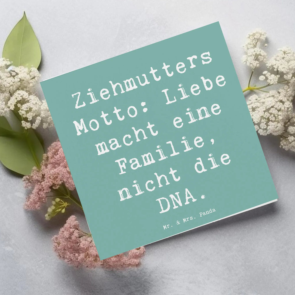 Deluxe Karte Spruch Ziehmutter Liebe Karte, Grußkarte, Klappkarte, Einladungskarte, Glückwunschkarte, Hochzeitskarte, Geburtstagskarte, Hochwertige Grußkarte, Hochwertige Klappkarte, Familie, Vatertag, Muttertag, Bruder, Schwester, Mama, Papa, Oma, Opa