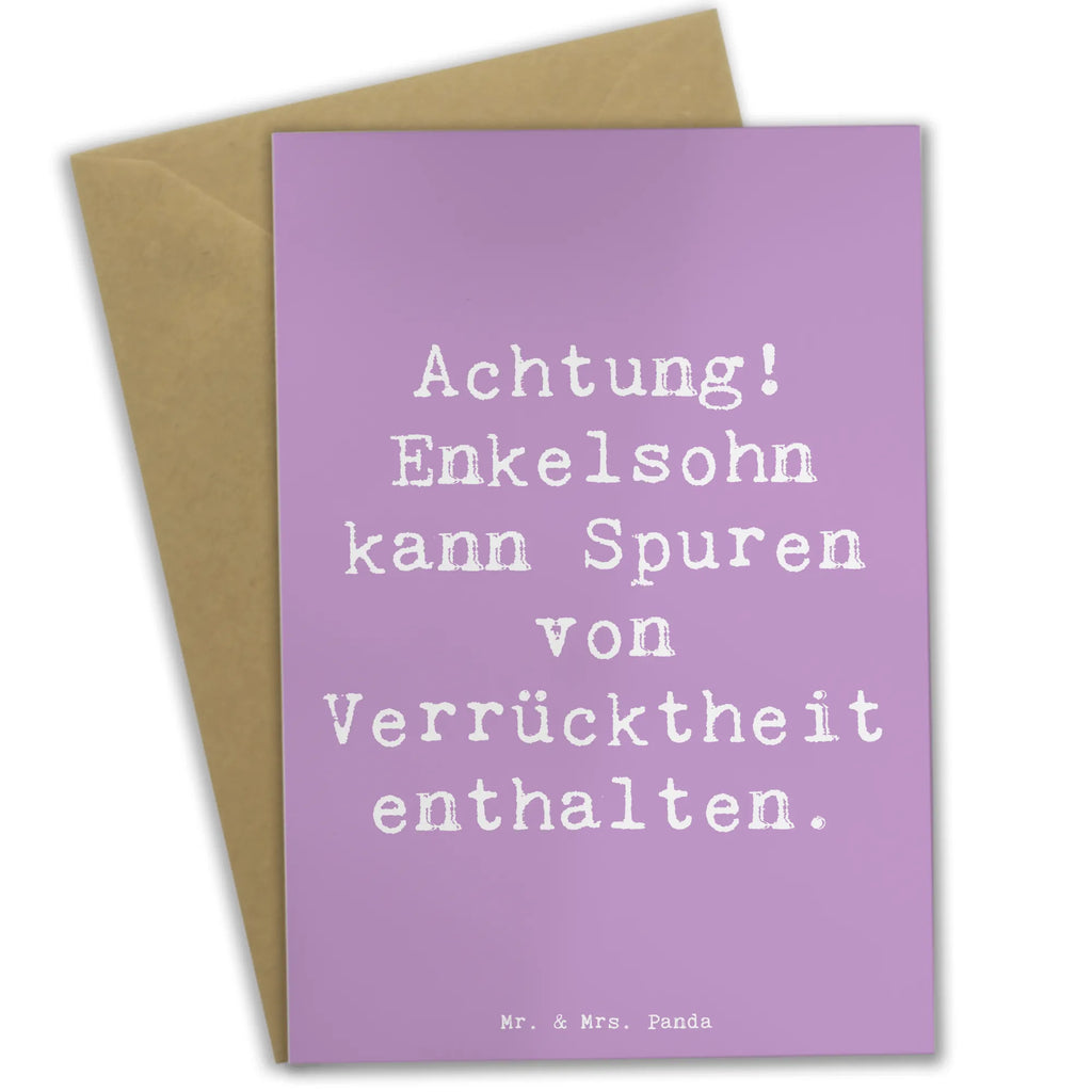 Grußkarte Spruch Enkelsohn Verrücktheit Grußkarte, Klappkarte, Einladungskarte, Glückwunschkarte, Hochzeitskarte, Geburtstagskarte, Karte, Ansichtskarten, Familie, Vatertag, Muttertag, Bruder, Schwester, Mama, Papa, Oma, Opa