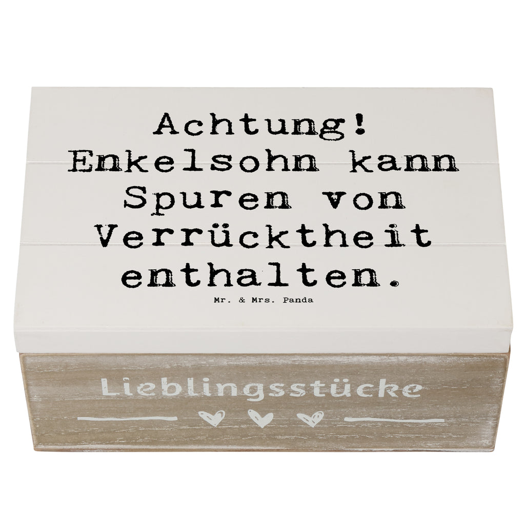 Holzkiste Spruch Enkelsohn Verrücktheit Holzkiste, Kiste, Schatzkiste, Truhe, Schatulle, XXL, Erinnerungsbox, Erinnerungskiste, Dekokiste, Aufbewahrungsbox, Geschenkbox, Geschenkdose, Familie, Vatertag, Muttertag, Bruder, Schwester, Mama, Papa, Oma, Opa