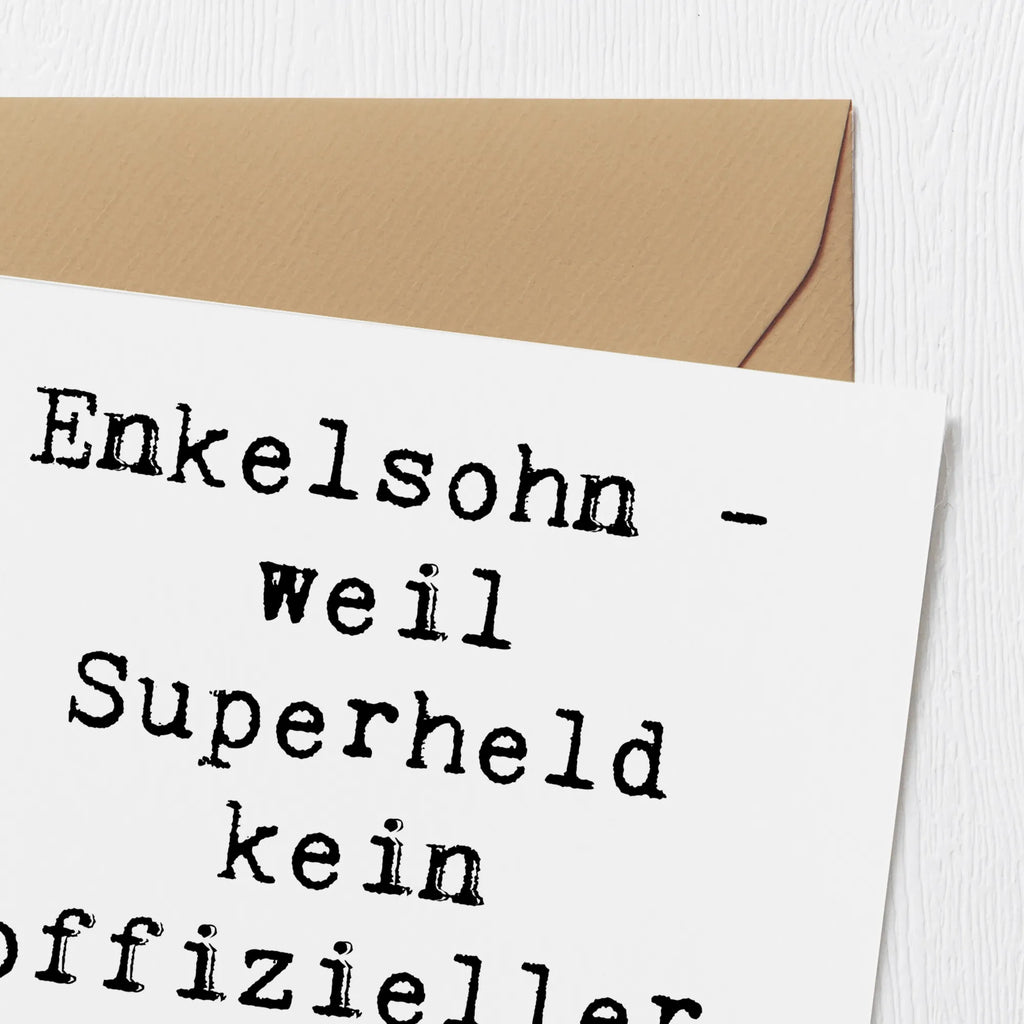 Deluxe Karte Spruch Enkelsohn Held Karte, Grußkarte, Klappkarte, Einladungskarte, Glückwunschkarte, Hochzeitskarte, Geburtstagskarte, Hochwertige Grußkarte, Hochwertige Klappkarte, Familie, Vatertag, Muttertag, Bruder, Schwester, Mama, Papa, Oma, Opa