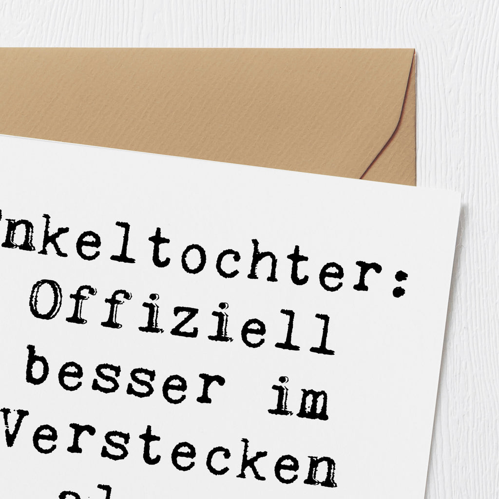 Deluxe Karte Spruch Enkeltochter Verstecken Karte, Grußkarte, Klappkarte, Einladungskarte, Glückwunschkarte, Hochzeitskarte, Geburtstagskarte, Hochwertige Grußkarte, Hochwertige Klappkarte, Familie, Vatertag, Muttertag, Bruder, Schwester, Mama, Papa, Oma, Opa