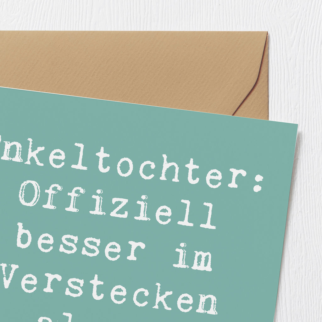 Deluxe Karte Spruch Enkeltochter Verstecken Karte, Grußkarte, Klappkarte, Einladungskarte, Glückwunschkarte, Hochzeitskarte, Geburtstagskarte, Hochwertige Grußkarte, Hochwertige Klappkarte, Familie, Vatertag, Muttertag, Bruder, Schwester, Mama, Papa, Oma, Opa