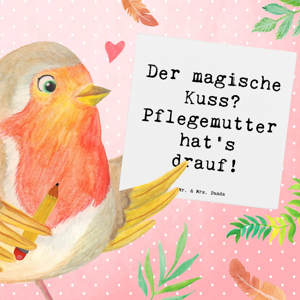 Deluxe Karte Spruch Pflegemutter Kuss Karte, Grußkarte, Klappkarte, Einladungskarte, Glückwunschkarte, Hochzeitskarte, Geburtstagskarte, Hochwertige Grußkarte, Hochwertige Klappkarte, Familie, Vatertag, Muttertag, Bruder, Schwester, Mama, Papa, Oma, Opa