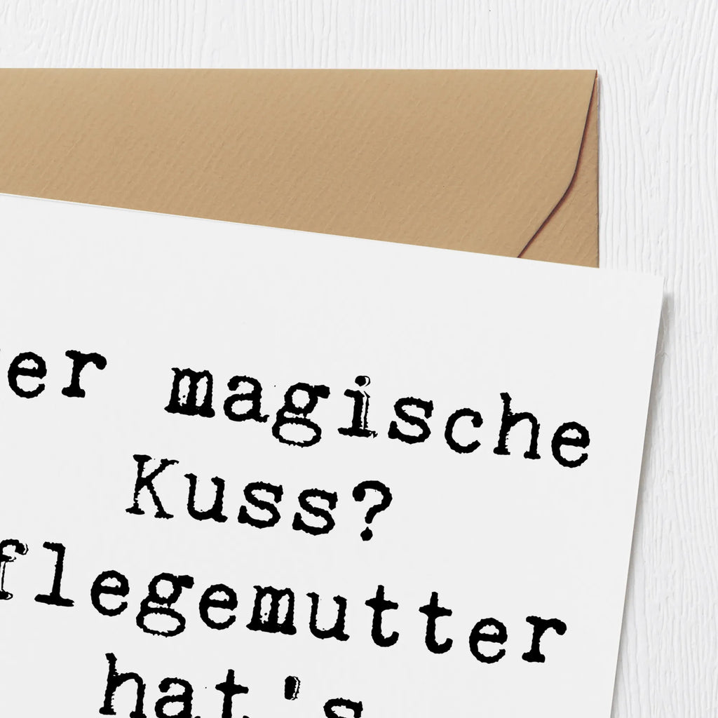 Deluxe Karte Spruch Pflegemutter Kuss Karte, Grußkarte, Klappkarte, Einladungskarte, Glückwunschkarte, Hochzeitskarte, Geburtstagskarte, Hochwertige Grußkarte, Hochwertige Klappkarte, Familie, Vatertag, Muttertag, Bruder, Schwester, Mama, Papa, Oma, Opa