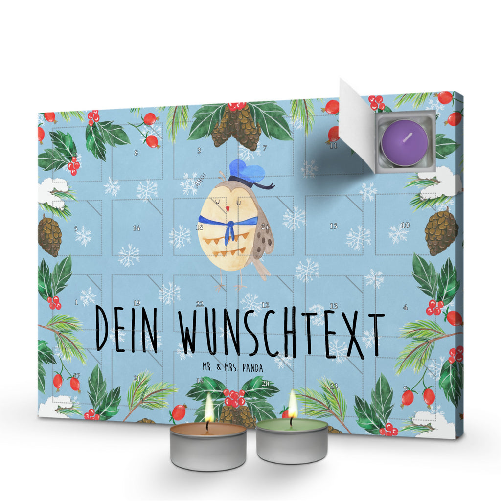 Personalisierter Duftkerzen Adventskalender Eule Matrose Personalisierter Duftkerzen Adventskalender, Eule, Eule Spruch, Eule Deko, Owl, Wortspiel lustig, Matrose, Freundin, Ehe, Seefahrer, Heimathafen, Hochzeitstag Geschenk