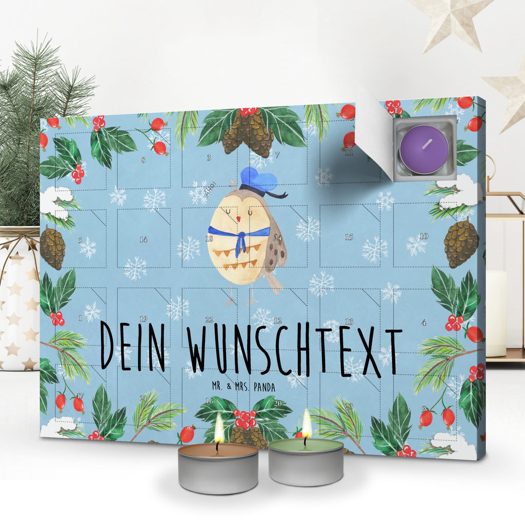 Personalisierter Duftkerzen Adventskalender Eule Matrose Personalisierter Duftkerzen Adventskalender, Eule, Eule Spruch, Eule Deko, Owl, Wortspiel lustig, Matrose, Freundin, Ehe, Seefahrer, Heimathafen, Hochzeitstag Geschenk