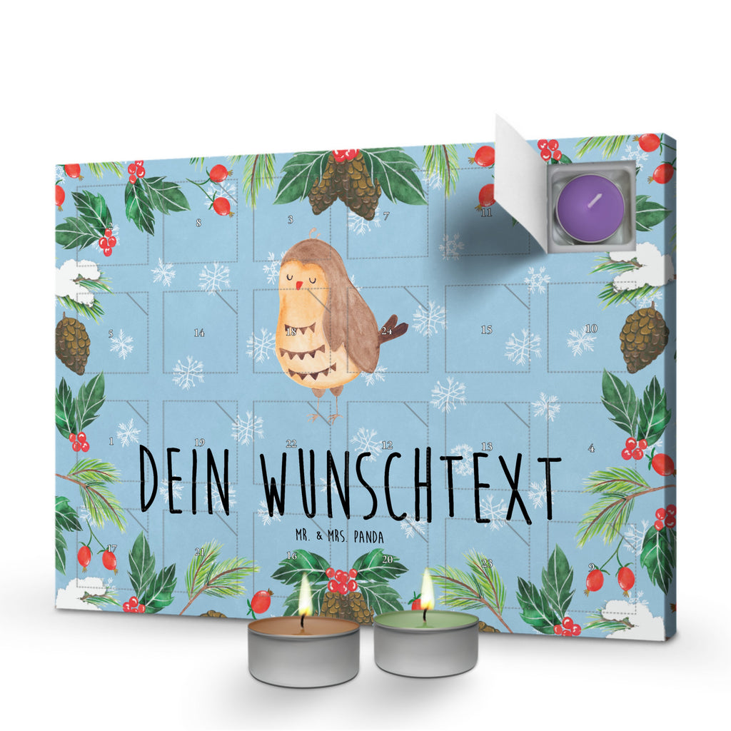 Personalisierter Duftkerzen Adventskalender Eule Zufrieden Personalisierter Duftkerzen Adventskalender, Eule, Eule Spruch, Eule deko, Owl, Liebe Spruch, Romantisch, Wortspiel lustig, Spruch schön, Geschenk Hochzeitstag