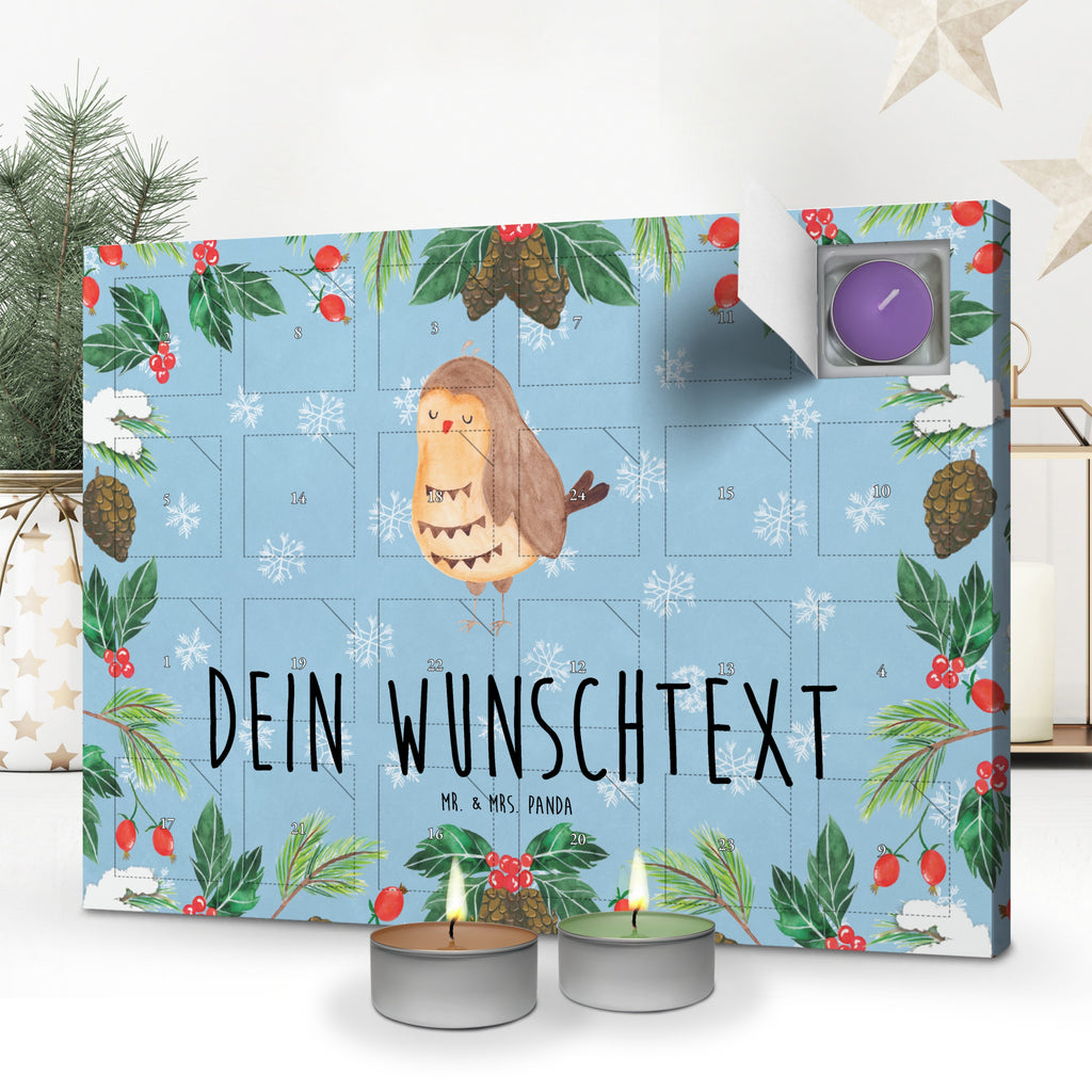 Personalisierter Duftkerzen Adventskalender Eule Zufrieden Personalisierter Duftkerzen Adventskalender, Eule, Eule Spruch, Eule deko, Owl, Liebe Spruch, Romantisch, Wortspiel lustig, Spruch schön, Geschenk Hochzeitstag