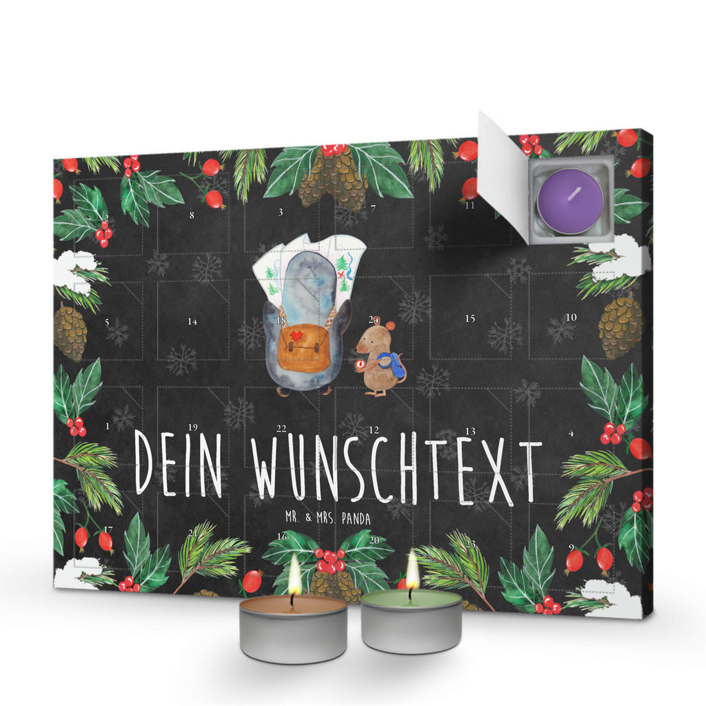 Personalisierter Duftkerzen Adventskalender Pinguin & Maus Wanderer Personalisierter Duftkerzen Adventskalender, Pinguin, Pinguine, Abenteurer, Abenteuer, Roadtrip, Ausflug, Wanderlust, wandern