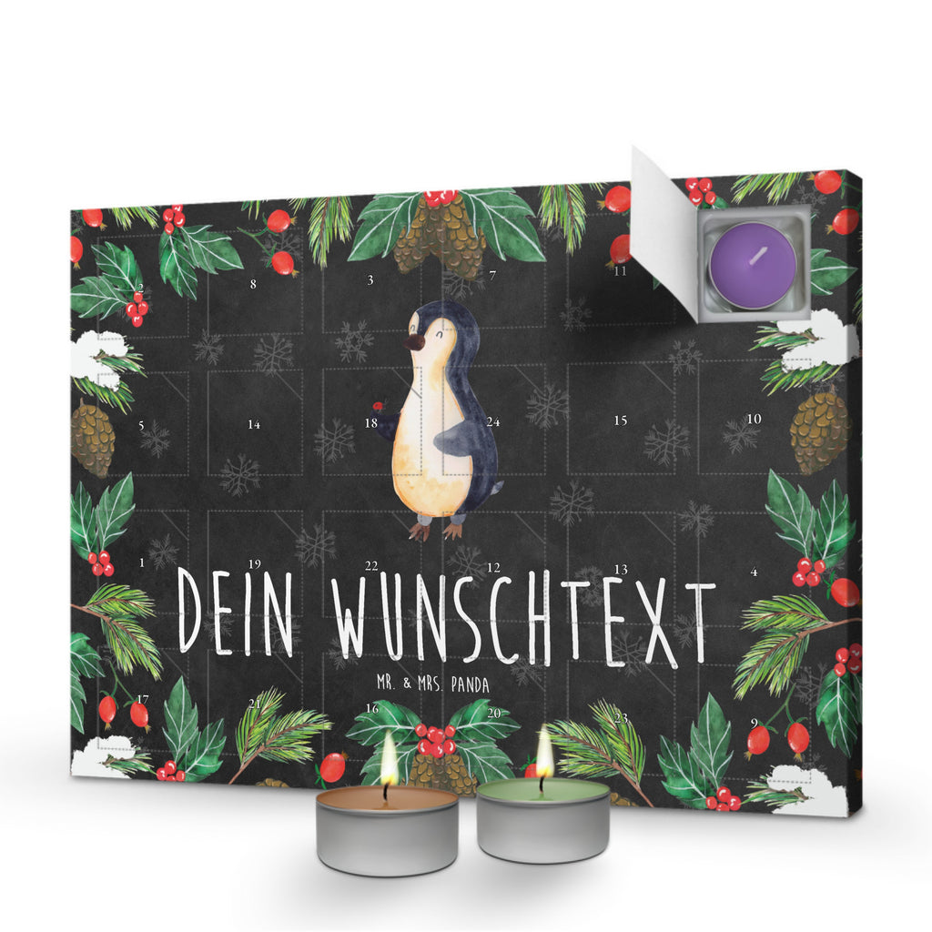 Personalisierter Duftkerzen Adventskalender Pinguin Marienkäfer Personalisierter Duftkerzen Adventskalender, Pinguin, Pinguine, Marienkäfer, Liebe, Wunder, Glück, Freude, Lebensfreude