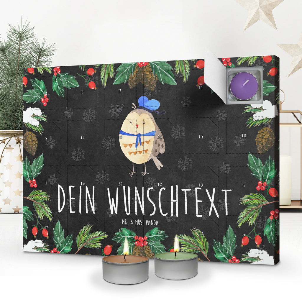 Personalisierter Duftkerzen Adventskalender Eule Matrose Personalisierter Duftkerzen Adventskalender, Eule, Eule Spruch, Eule Deko, Owl, Wortspiel lustig, Matrose, Freundin, Ehe, Seefahrer, Heimathafen, Hochzeitstag Geschenk