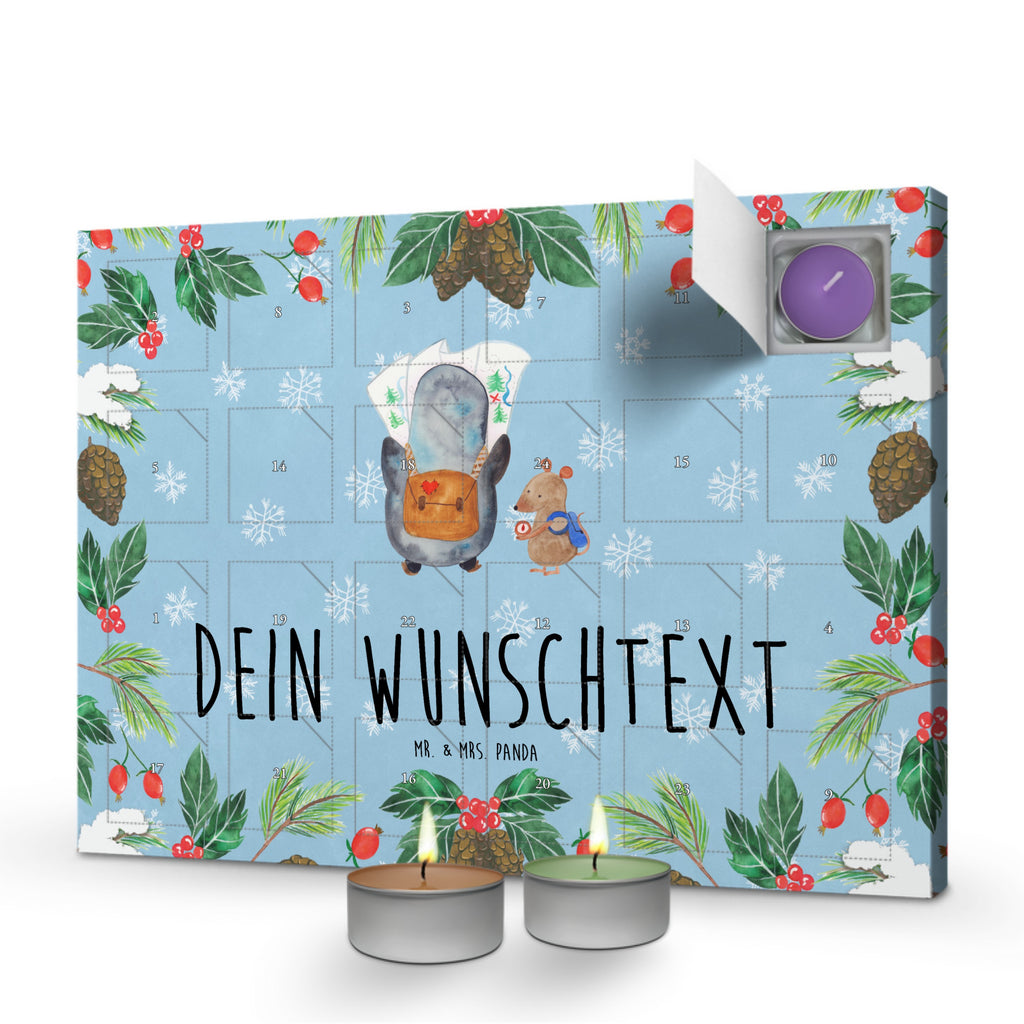 Personalisierter Duftkerzen Adventskalender Pinguin & Maus Wanderer Personalisierter Duftkerzen Adventskalender, Pinguin, Pinguine, Abenteurer, Abenteuer, Roadtrip, Ausflug, Wanderlust, wandern