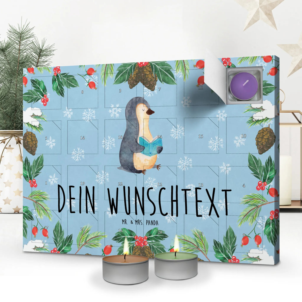 Personalisierter Duftkerzen Adventskalender Pinguin Buch Personalisierter Duftkerzen Adventskalender, Pinguin, Pinguine, Buch, Lesen, Bücherwurm, Nichtstun, Faulenzen, Ferien, Urlaub, Freizeit