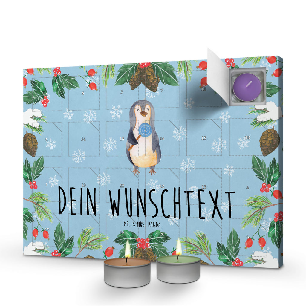 Personalisierter Duftkerzen Adventskalender Pinguin Lolli Personalisierter Duftkerzen Adventskalender, Pinguin, Pinguine, Lolli, Süßigkeiten, Blödsinn, Spruch, Rebell, Gauner, Ganove, Rabauke