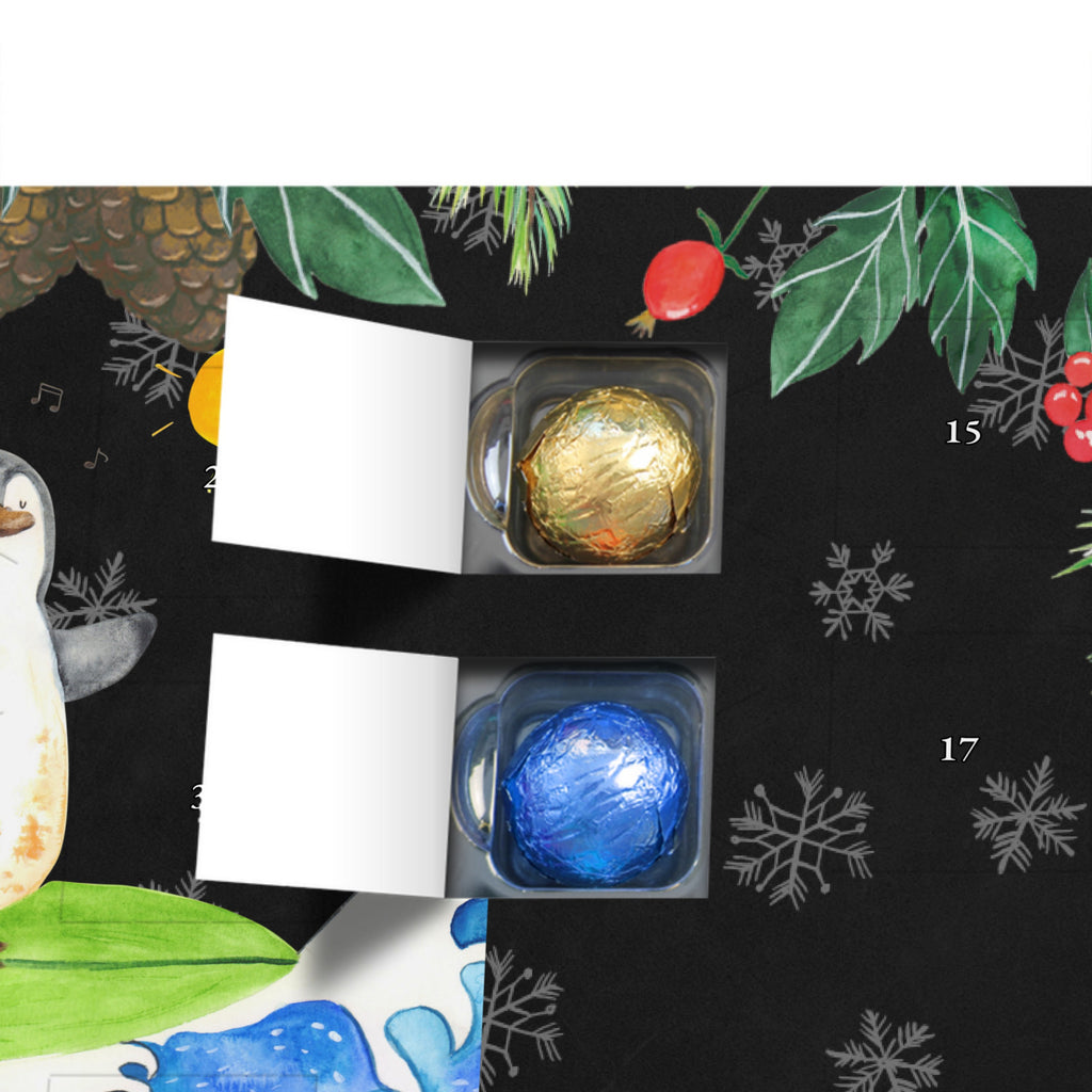 Personalisierter Schoko Adventskalender Pinguin Surfer Personalisierter Adventskalender, Adventskalender mit Namen, Pinguin, Pinguine, surfen, Surfer, Hawaii, Urlaub, Wellen, Wellen reiten, Portugal