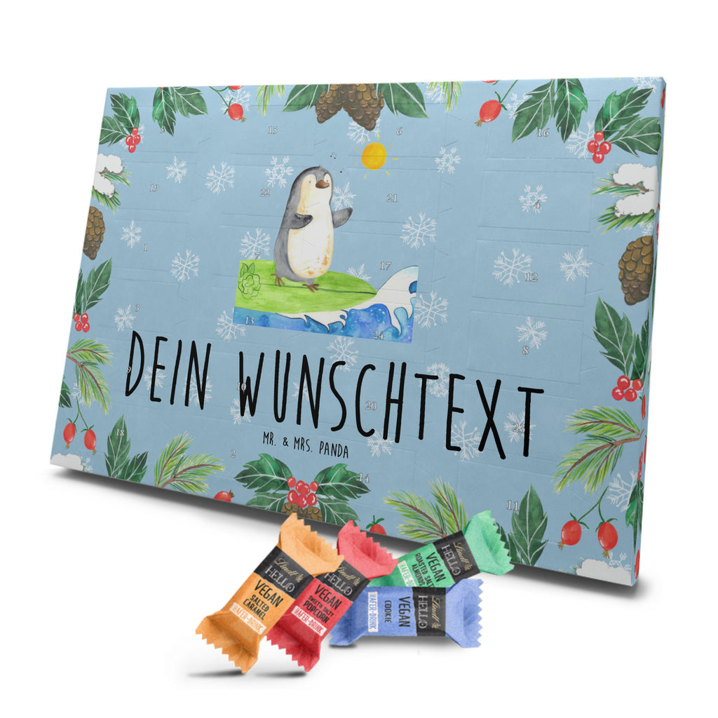 Personalisierter veganer Adventskalender Pinguin Surfer Personalisierter veganer Adventskalender, Pinguin, Pinguine, surfen, Surfer, Hawaii, Urlaub, Wellen, Wellen reiten, Portugal