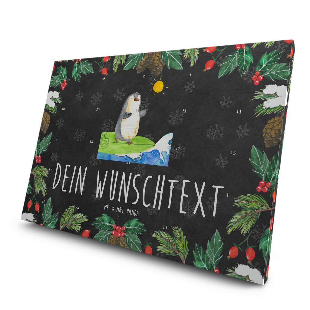 Personalisierter Tee Adventskalender Pinguin Surfer Personalisierter Tee Adventskalender, Pinguin, Pinguine, surfen, Surfer, Hawaii, Urlaub, Wellen, Wellen reiten, Portugal