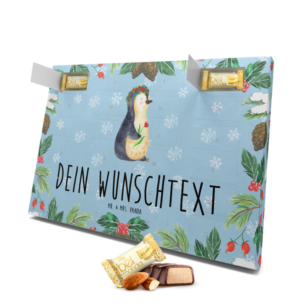 Personalisierter Marzipan Adventskalender Pinguin Blumen Personalisierter Marzipan Adventskalender, Pinguin, Pinguine, Blumenkranz, Universum, Leben, Wünsche, Ziele, Lebensziele, Motivation, Lebenslust, Liebeskummer, Geschenkidee