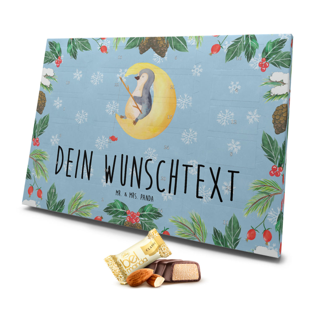 Personalisierter Marzipan Adventskalender Pinguin Mond Personalisierter Marzipan Adventskalender, Pinguin, Pinguine, Spruch, schlafen, Nachtruhe, Einschlafen, Schlafzimmer, Schlafstörungen, Gästezimmer