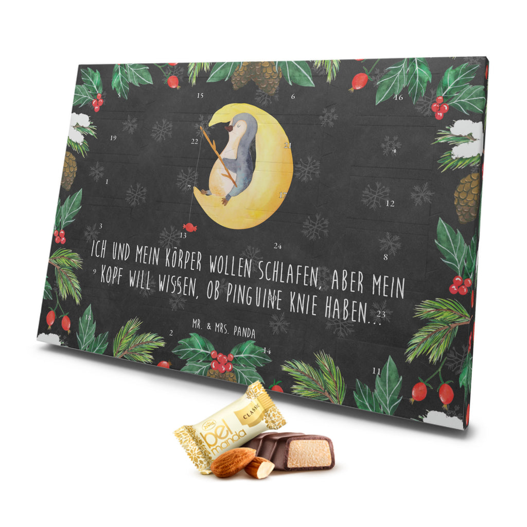 Marzipan Adventskalender Pinguin Mond Marzipan Adventskalender, Pinguin, Pinguine, Spruch, schlafen, Nachtruhe, Einschlafen, Schlafzimmer, Schlafstörungen, Gästezimmer