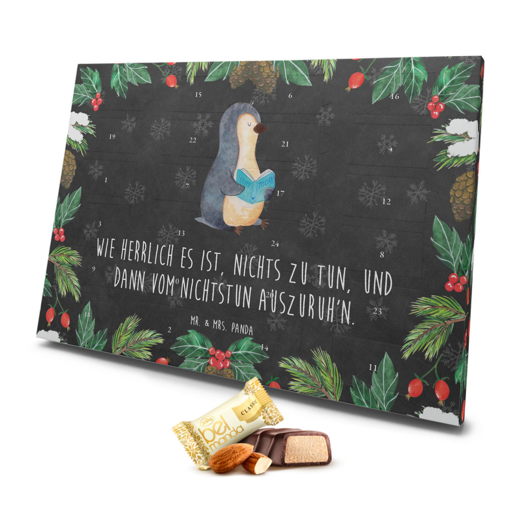 Marzipan Adventskalender Pinguin Buch Marzipan Adventskalender, Pinguin, Pinguine, Buch, Lesen, Bücherwurm, Nichtstun, Faulenzen, Ferien, Urlaub, Freizeit