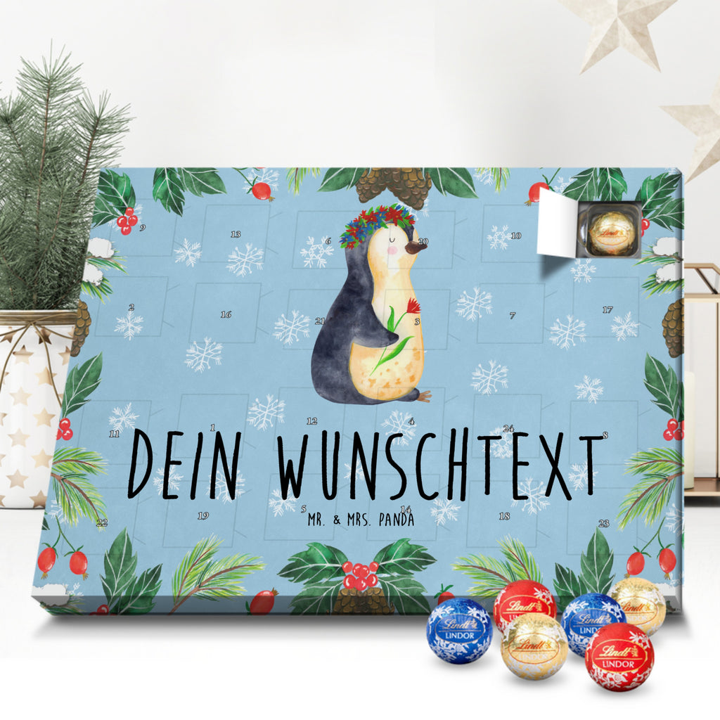 Personalisierter Kugel Markenschokolade Adventskalender Pinguin Blumen Personalisierter Kugel Markenschokolade Adventskalender, Pinguin, Pinguine, Blumenkranz, Universum, Leben, Wünsche, Ziele, Lebensziele, Motivation, Lebenslust, Liebeskummer, Geschenkidee