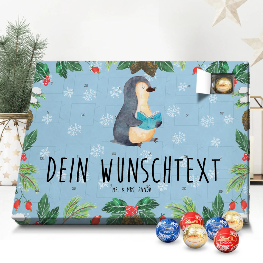 Personalisierter Kugel Markenschokolade Adventskalender Pinguin Buch Personalisierter Kugel Markenschokolade Adventskalender, Pinguin, Pinguine, Buch, Lesen, Bücherwurm, Nichtstun, Faulenzen, Ferien, Urlaub, Freizeit