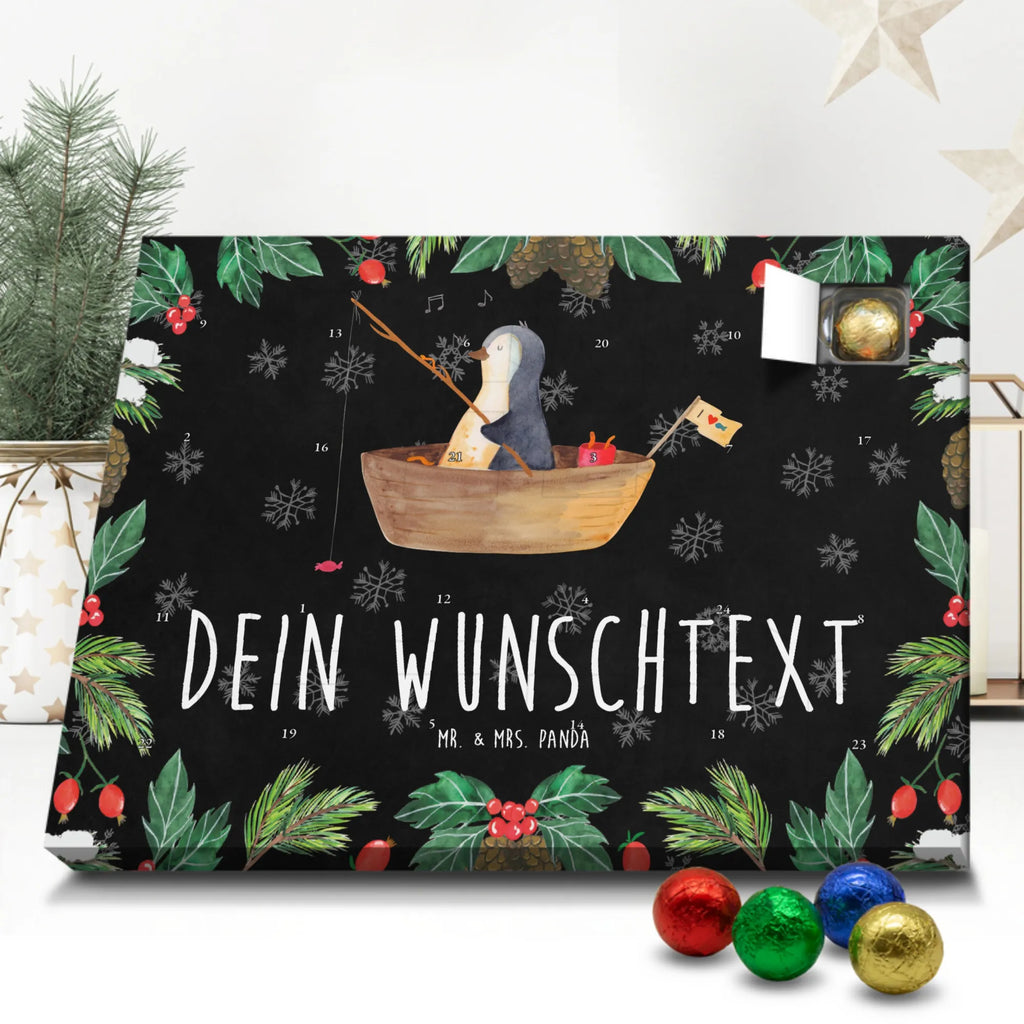 Personalisierter Schoko Adventskalender Pinguin Angelboot Personalisierter Adventskalender, Adventskalender mit Namen, Pinguin, Pinguine, Angeln, Boot, Angelboot, Lebenslust, Leben, genießen, Motivation, Neustart, Neuanfang, Trennung, Scheidung, Geschenkidee Liebeskummer