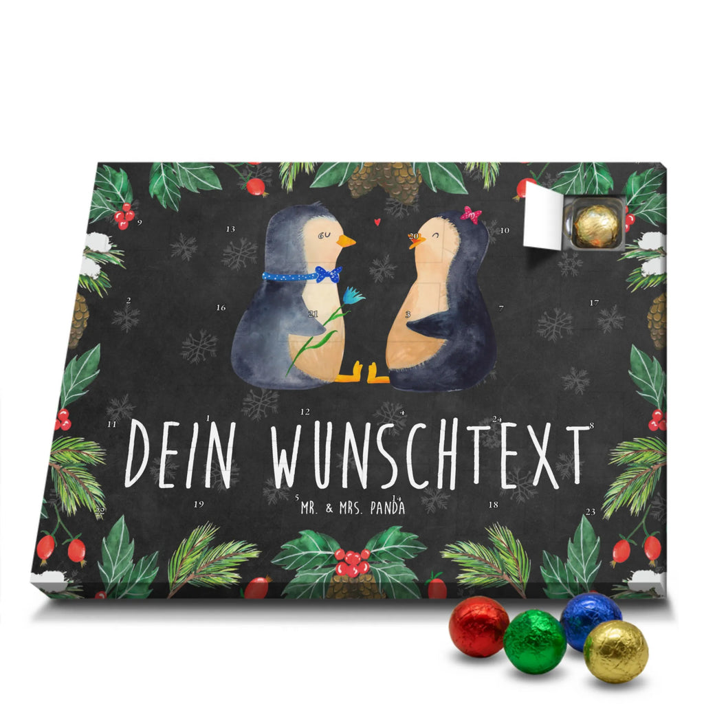 Personalisierter Schoko Adventskalender Pinguin Pärchen Personalisierter Adventskalender, Adventskalender mit Namen, Pinguin, Pinguine, Liebe, Liebespaar, Liebesbeweis, Liebesgeschenk, Verlobung, Jahrestag, Hochzeitstag, Hochzeit, Hochzeitsgeschenk, große Liebe, Traumpaar