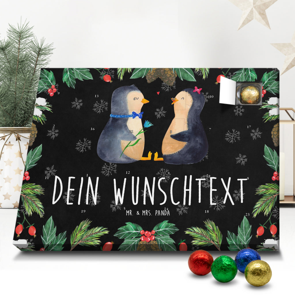 Personalisierter Schoko Adventskalender Pinguin Pärchen Personalisierter Adventskalender, Adventskalender mit Namen, Pinguin, Pinguine, Liebe, Liebespaar, Liebesbeweis, Liebesgeschenk, Verlobung, Jahrestag, Hochzeitstag, Hochzeit, Hochzeitsgeschenk, große Liebe, Traumpaar