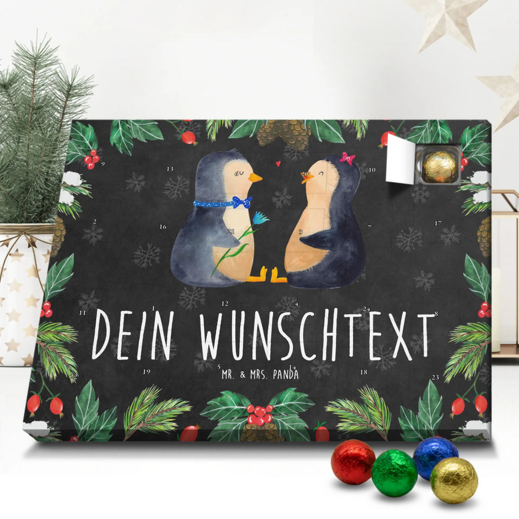 Personalisierter Schoko Adventskalender Pinguin Pärchen Personalisierter Adventskalender, Adventskalender mit Namen, Pinguin, Pinguine, Liebe, Liebespaar, Liebesbeweis, Liebesgeschenk, Verlobung, Jahrestag, Hochzeitstag, Hochzeit, Hochzeitsgeschenk, große Liebe, Traumpaar