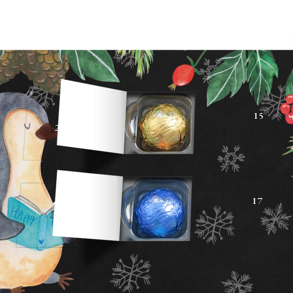 Personalisierter Schoko Adventskalender Pinguin Buch Personalisierter Adventskalender, Adventskalender mit Namen, Pinguin, Pinguine, Buch, Lesen, Bücherwurm, Nichtstun, Faulenzen, Ferien, Urlaub, Freizeit