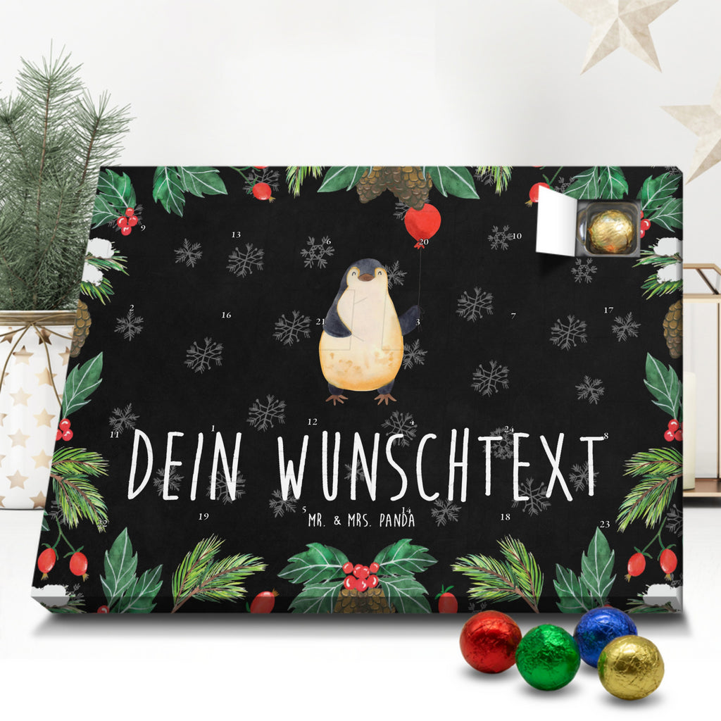 Personalisierter Schoko Adventskalender Pinguin Luftballon Personalisierter Adventskalender, Adventskalender mit Namen, Pinguin, Pinguine, Luftballon, Tagträume, Lebenslust, Geschenk Freundin, Geschenkidee, beste Freundin, Motivation, Neustart, neues Leben, Liebe, Glück