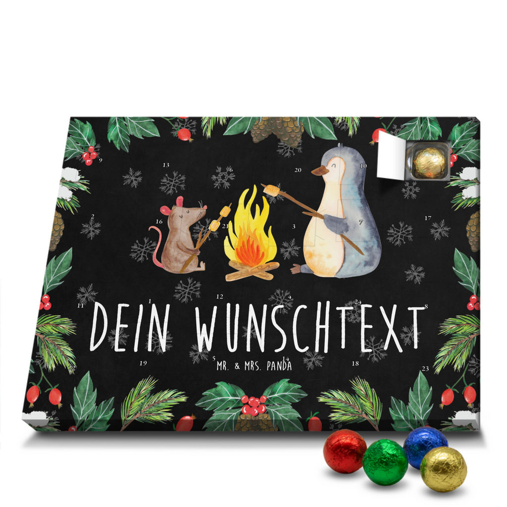 Personalisierter Schoko Adventskalender Pinguin Lagerfeuer Personalisierter Adventskalender, Adventskalender mit Namen, Pinguin, Maus, Pinguine, Lagerfeuer, Leben, Arbeit, Job, Motivation, Büro, Büroalltag, Lebensspruch, Lebensmotivation, Neustart, Liebe, grillen, Feuer, Marshmallows