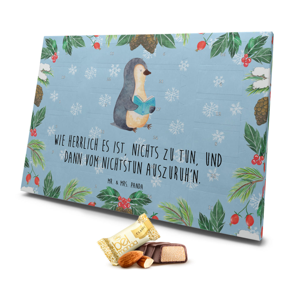 Marzipan Adventskalender Pinguin Buch Marzipan Adventskalender, Pinguin, Pinguine, Buch, Lesen, Bücherwurm, Nichtstun, Faulenzen, Ferien, Urlaub, Freizeit