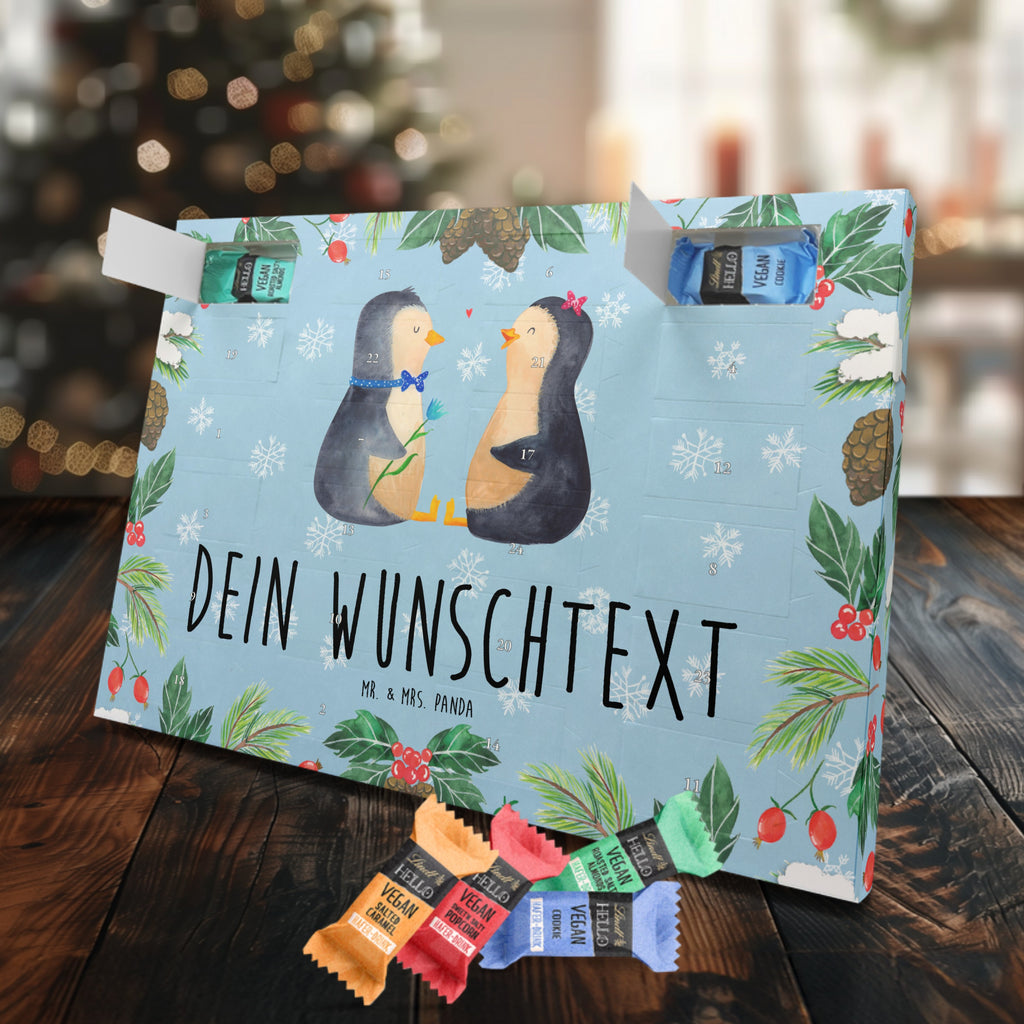 Personalisierter veganer Adventskalender Pinguin Pärchen Personalisierter veganer Adventskalender, Pinguin, Pinguine, Liebe, Liebespaar, Liebesbeweis, Liebesgeschenk, Verlobung, Jahrestag, Hochzeitstag, Hochzeit, Hochzeitsgeschenk, große Liebe, Traumpaar