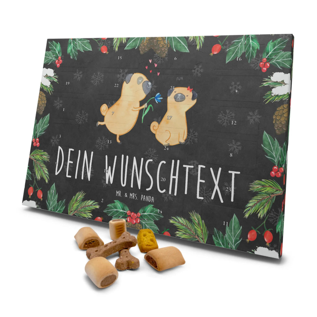 Personalisierter Hunde Adventskalender Mops Verliebt Hunde Adventskalender, Hund, Hundemotiv, Haustier, Hunderasse, Tierliebhaber, Hundebesitzer, Sprüche, Mops, Möpse, Hundeliebe, verliebt, Liebe, Liebesspruch. Verlobt, Geschenk Freund, Partner