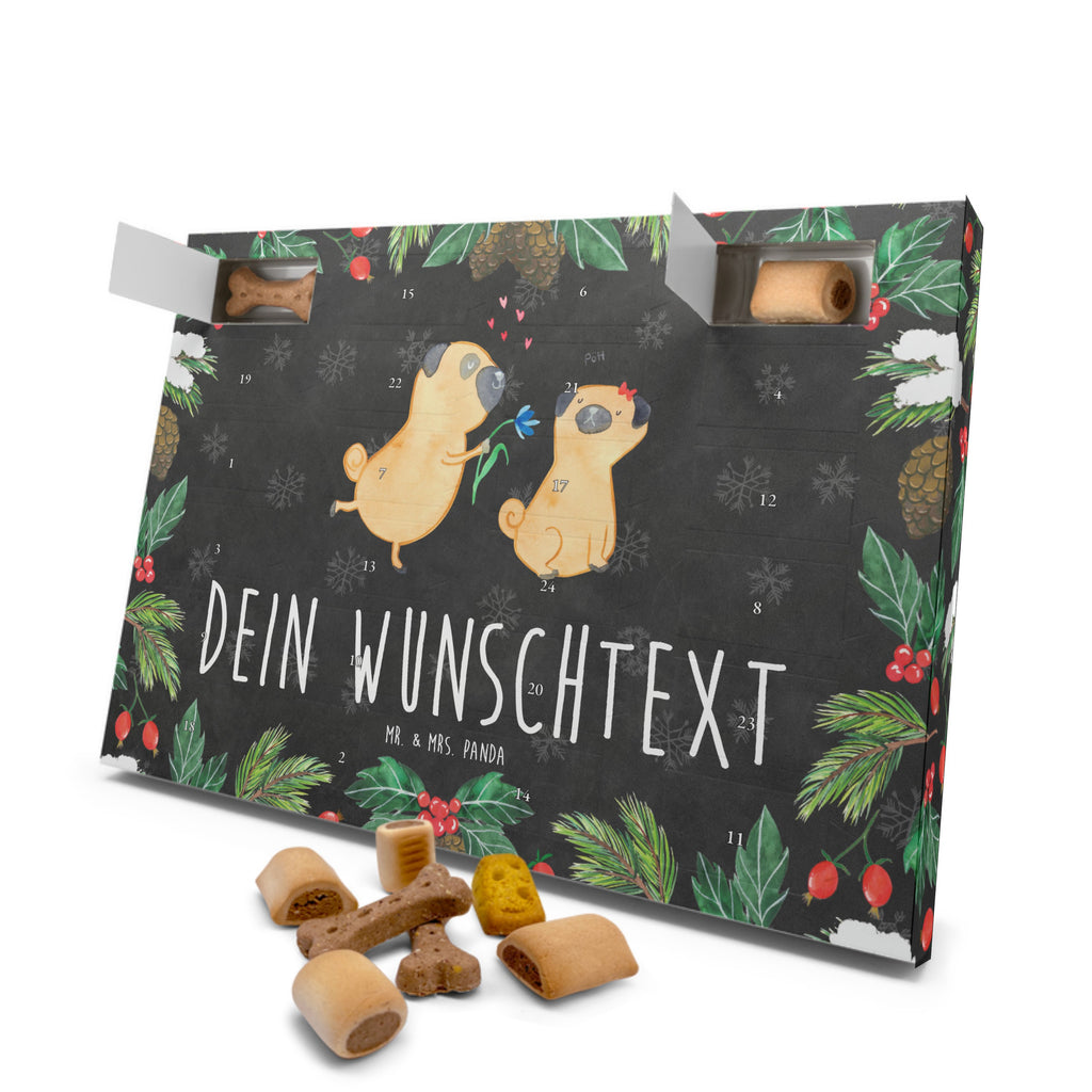 Personalisierter Hunde Adventskalender Mops Verliebt Hunde Adventskalender, Hund, Hundemotiv, Haustier, Hunderasse, Tierliebhaber, Hundebesitzer, Sprüche, Mops, Möpse, Hundeliebe, verliebt, Liebe, Liebesspruch. Verlobt, Geschenk Freund, Partner