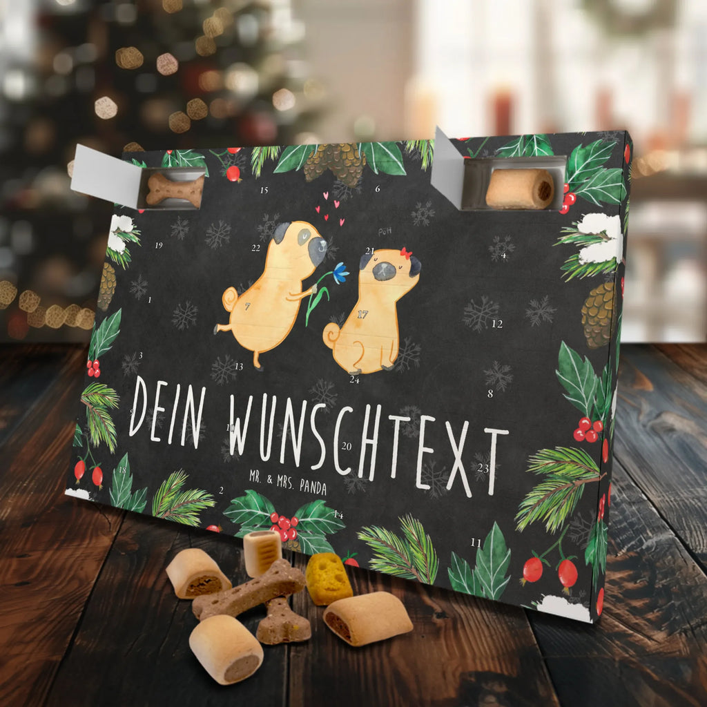 Personalisierter Hunde Adventskalender Mops Verliebt Hunde Adventskalender, Hund, Hundemotiv, Haustier, Hunderasse, Tierliebhaber, Hundebesitzer, Sprüche, Mops, Möpse, Hundeliebe, verliebt, Liebe, Liebesspruch. Verlobt, Geschenk Freund, Partner