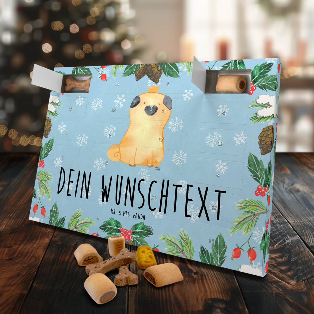 Personalisierter Hunde Adventskalender Mops Krone Hunde Adventskalender, Hund, Hundemotiv, Haustier, Hunderasse, Tierliebhaber, Hundebesitzer, Sprüche, Mops, allergisch, kinderlos, Hausregel, Hundebesitzer. Spruch, lustig