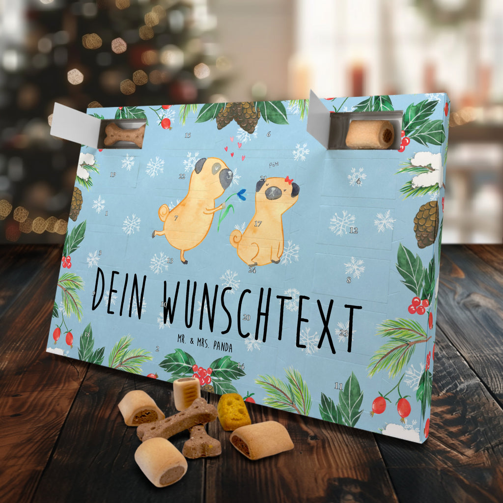 Personalisierter Hunde Adventskalender Mops Verliebt Hunde Adventskalender, Hund, Hundemotiv, Haustier, Hunderasse, Tierliebhaber, Hundebesitzer, Sprüche, Mops, Möpse, Hundeliebe, verliebt, Liebe, Liebesspruch. Verlobt, Geschenk Freund, Partner