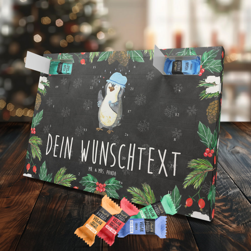 Personalisierter veganer Adventskalender Pinguin Duschen Personalisierter veganer Adventskalender, Pinguin, Pinguine, Dusche, duschen, Lebensmotto, Motivation, Neustart, Neuanfang, glücklich sein