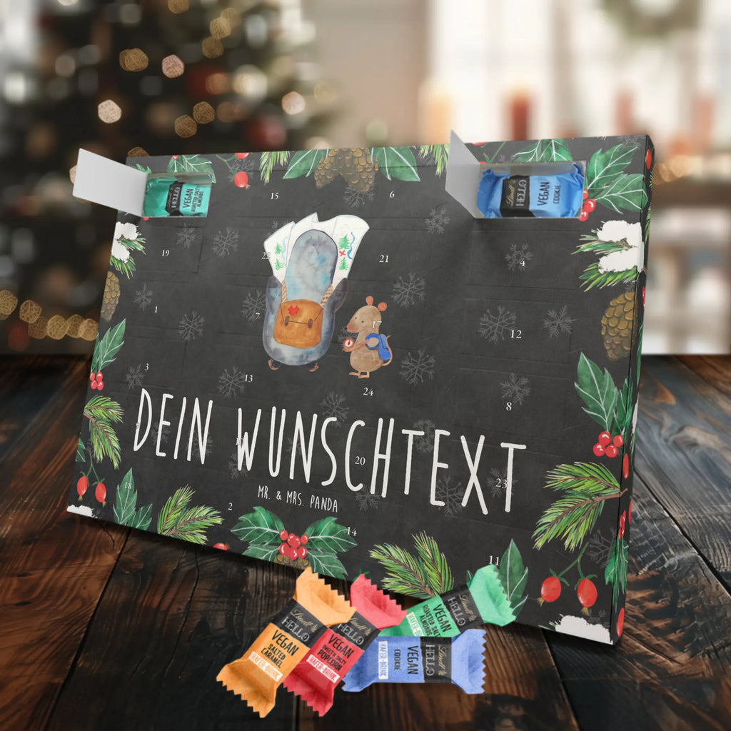 Personalisierter veganer Adventskalender Pinguin & Maus Wanderer Personalisierter veganer Adventskalender, Pinguin, Pinguine, Abenteurer, Abenteuer, Roadtrip, Ausflug, Wanderlust, wandern