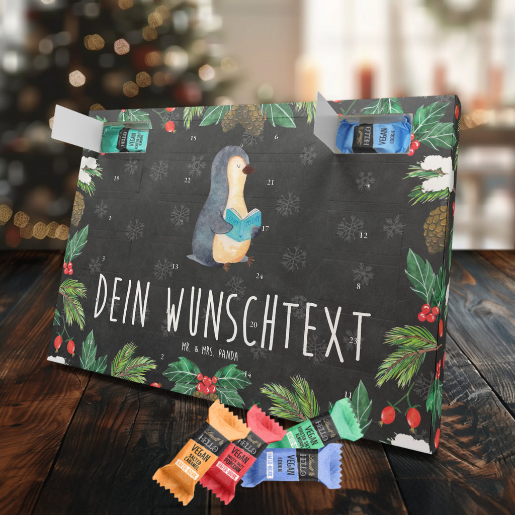 Personalisierter veganer Adventskalender Pinguin Buch Personalisierter veganer Adventskalender, Pinguin, Pinguine, Buch, Lesen, Bücherwurm, Nichtstun, Faulenzen, Ferien, Urlaub, Freizeit