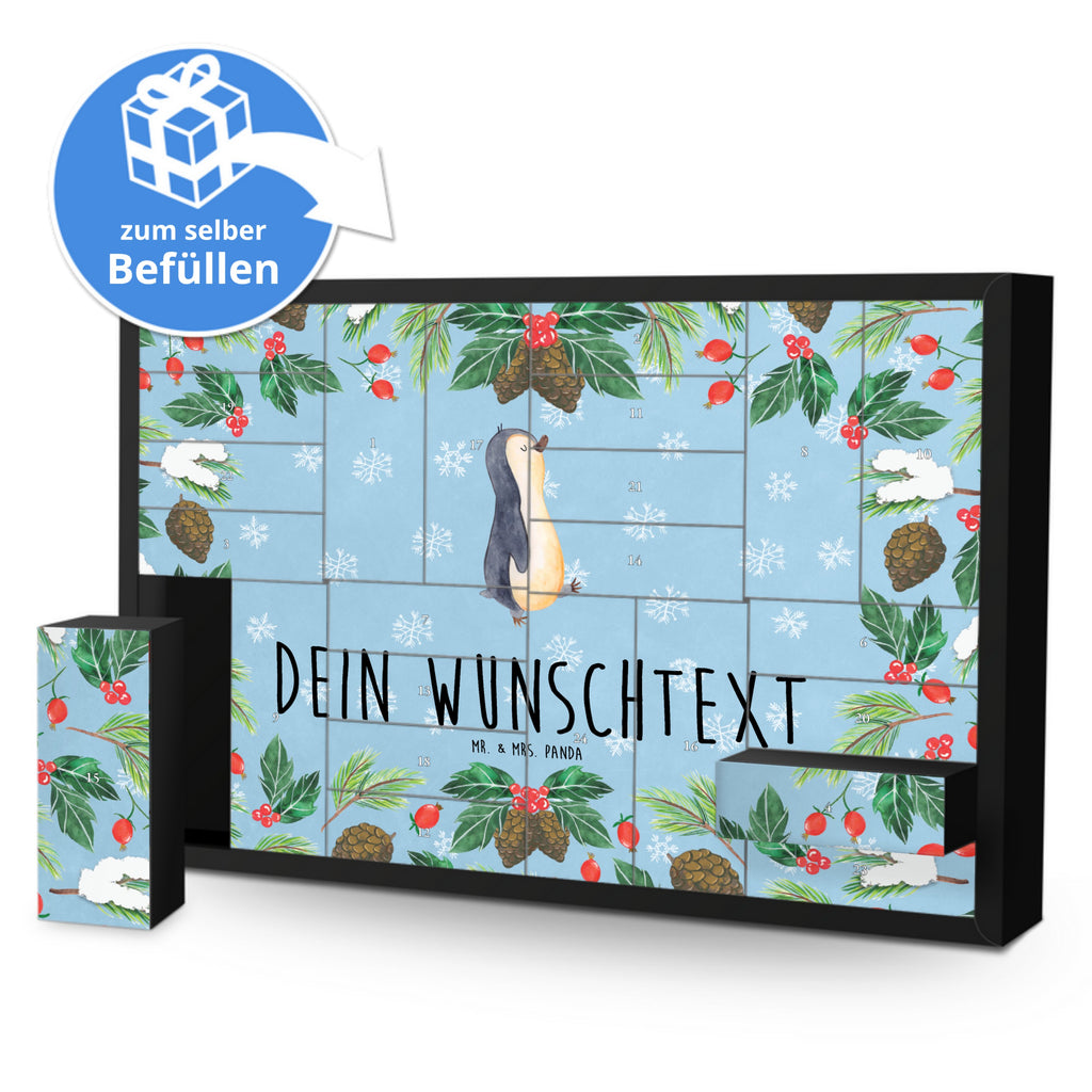 Personalisierter Befüllbarer Adventskalender Pinguin marschieren Befüllbarer Adventskalender, Adventskalender zum selbst befüllen, Pinguin, Pinguine, Frühaufsteher, Langschläfer, Bruder, Schwester, Familie