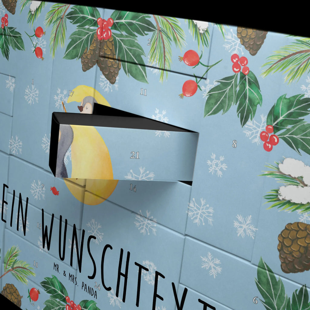 Personalisierter Befüllbarer Adventskalender Pinguin Mond Befüllbarer Adventskalender, Adventskalender zum selbst befüllen, Pinguin, Pinguine, Spruch, schlafen, Nachtruhe, Einschlafen, Schlafzimmer, Schlafstörungen, Gästezimmer