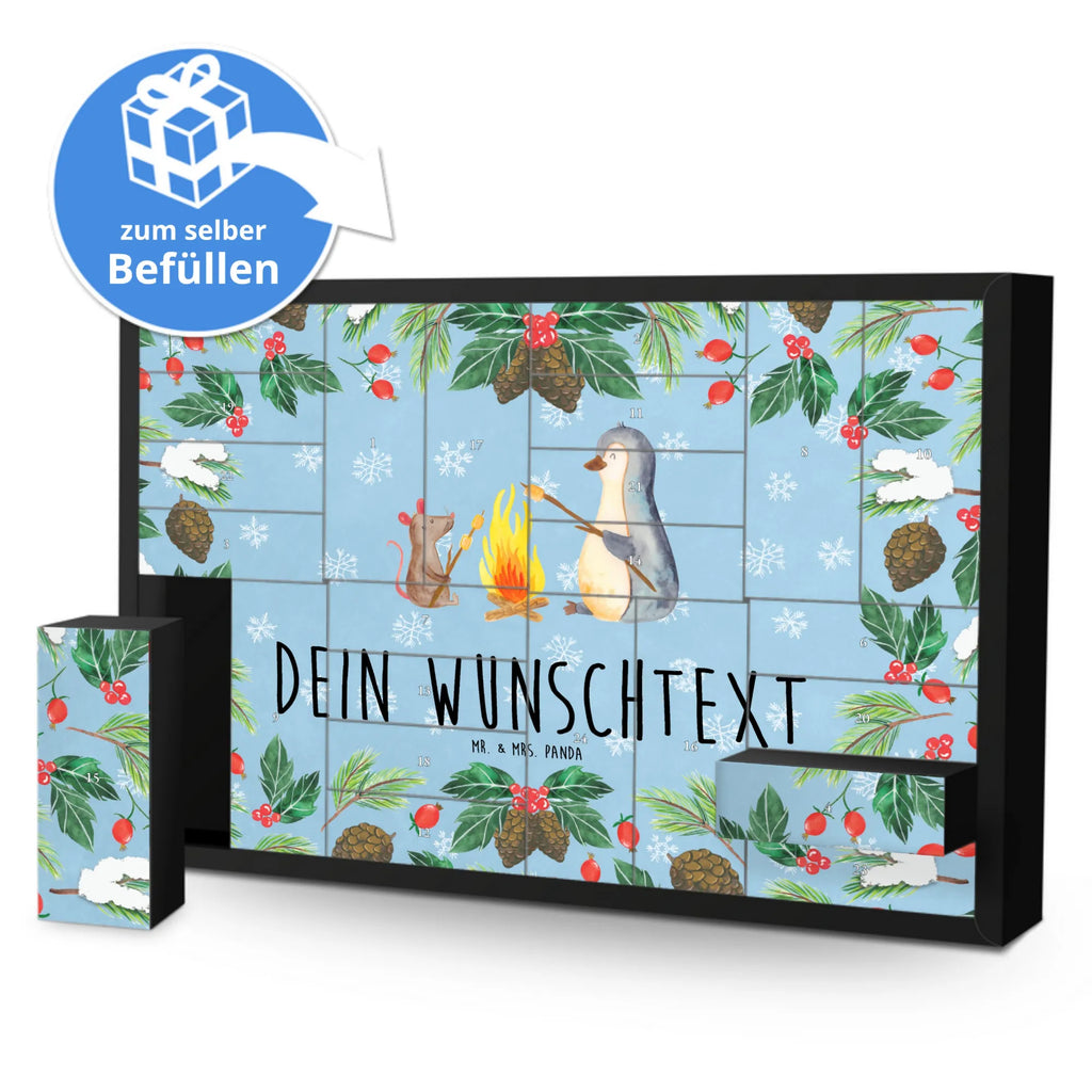 Personalisierter Befüllbarer Adventskalender Pinguin Lagerfeuer Befüllbarer Adventskalender, Adventskalender zum selbst befüllen, Pinguin, Maus, Pinguine, Lagerfeuer, Leben, Arbeit, Job, Motivation, Büro, Büroalltag, Lebensspruch, Lebensmotivation, Neustart, Liebe, grillen, Feuer, Marshmallows