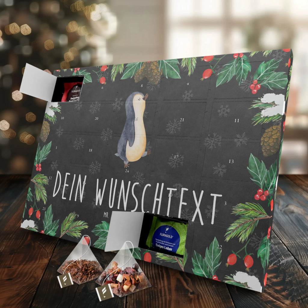 Personalisierter Tee Adventskalender Pinguin marschieren Personalisierter Tee Adventskalender, Pinguin, Pinguine, Frühaufsteher, Langschläfer, Bruder, Schwester, Familie