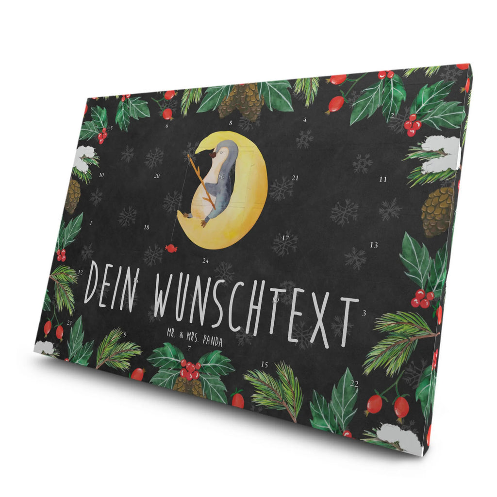 Personalisierter Tee Adventskalender Pinguin Mond Personalisierter Tee Adventskalender, Pinguin, Pinguine, Spruch, schlafen, Nachtruhe, Einschlafen, Schlafzimmer, Schlafstörungen, Gästezimmer