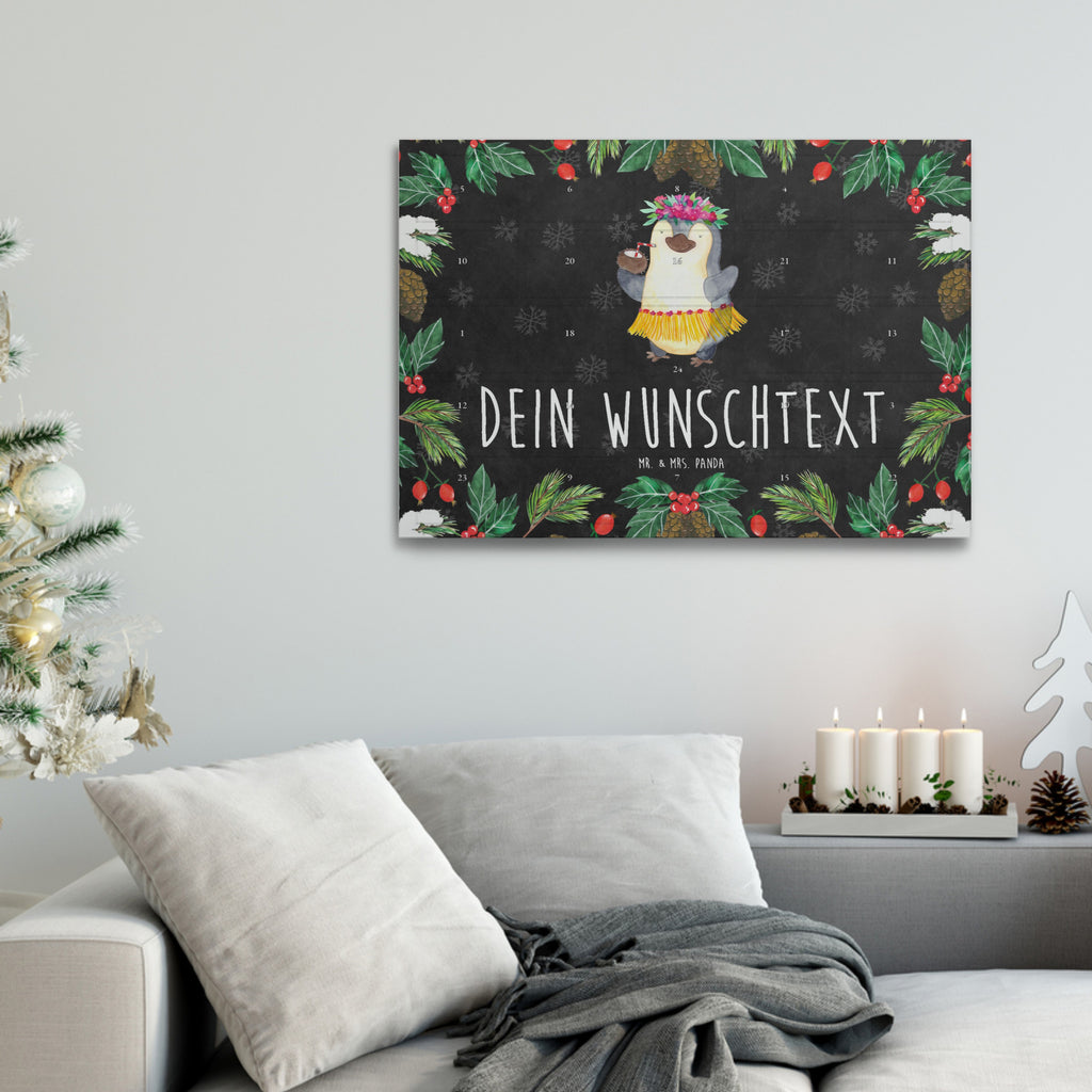 Personalisierter Tee Adventskalender Pinguin Kokosnuss Personalisierter Tee Adventskalender, Pinguin, Aloha, Hawaii, Urlaub, Kokosnuss, Pinguine